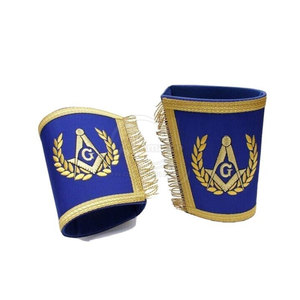 Manchette maçonnique en tissu de haute qualité, design élégant avec finition raffinée pour tenue de cérémonie et événements, manchette maçonnique haut de gamme - Product Image 2