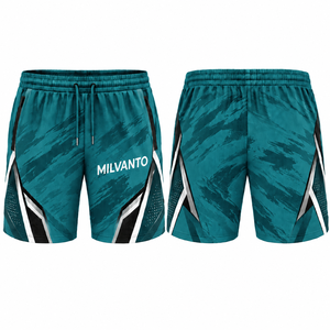 Pantalones Cortos Deportivos Sublimados Personalizados para Hombre, Color Verde Azulado, Ligeros, de Secado Rápido, Transpirables, para Gimnasio, Entrenamiento, Running - Product Image 1
