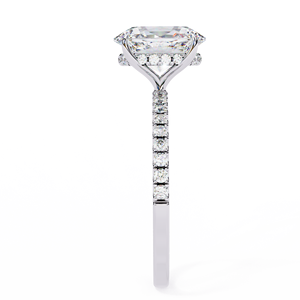Bague de luxe en diamant de laboratoire ovale de 1,25 ct couleur E, plaqué or blanc 18 carats, pavé, certifiée IGI, éthique, pour mariage - Product Image 5