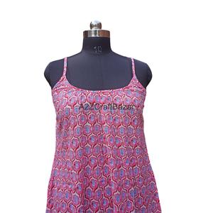 Vestido Midi Bohemio de Punto 100% Algodón, Cuello en V, Estampado Floral, Sin Mangas, Silueta Ajustada para Fiestas de Verano - Product Image 2