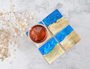 แผ่นรองแก้วเรซิ่นอีพ็อกซี่ไม้กระถินณรงค์พรีเมียม งานแฮนด์เมด แผ่นรองแก้วดีไซน์ไม่ซ้ำใคร ของตกแต่งครัว แผ่นรองแก้วสำหรับโต๊ะกาแฟ - Product Image 2