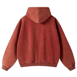 Sweat à capuche zippé en molleton de coton délavé personnalisé pour homme, 100 % coton, coupe oversize, effet soleil délavé, style streetwear - Product Image 2