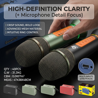 Enceinte Karaoké Boombest LN711MIC avec 2 Microphones Sans Fil, Puissance Élevée 45W, Idéale pour Mariages en Extérieur, Camping, Urgences - Vente en Gros