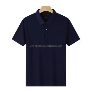 Camiseta Polo Casual de Manga Corta para Hombre, Camiseta Básica Ajustada de Color Sólido, Camiseta de Mezcla de Poliéster y Algodón para Hombre, Camiseta Básica - Product Image 3