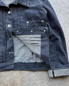 Veste en jean délavé pour homme, style workwear, col rabattu, manches classiques, longueur courte, en coton, vêtement d'extérieur pour l'automne - Product Image 4