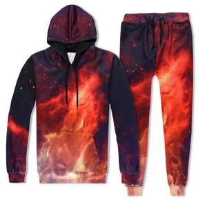 Men's Red <b>Hooded</b> Reversible Anti-Bacterial Lightweight Tracksuit Full Zip Dot Print Polyester Sporty Jogging Set Winter Wear - Product Image 6