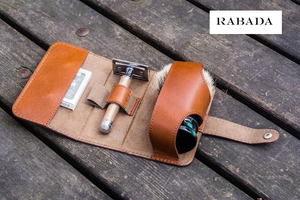 Leather Toiletry Bag Men Personalized Mens Toiletry Bag Leather <b>Shaving</b> Travel <b>Kit</b> - Brown - Product Image 3
