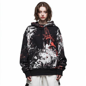 Sweat à capuche baggy OEM pour femme, style oversize, mode streetwear, sublimation, épaules tombantes, collection hiver - Product Image 3