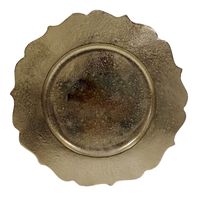 Assiette de service de luxe en acier inoxydable avec bordure dorée, finition polie, pour événements, mariages, hôtels, personnalisation