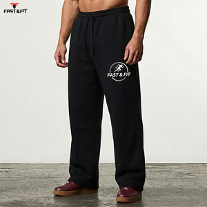 Pantalon de survêtement basique décontracté en toile légère, coupe droite, prix usine, tendance, avec logo personnalisé, unisexe, pour homme, à prix abordable - Product Image 2