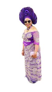 Heavy Beaded Designer George Wrapper con blusa bordada hecha de poliéster y modal - Product Image 2