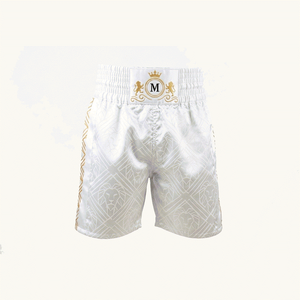 Shorts de boxe Muay Thai pour hommes, motif lion jaune, impression par transfert thermique, 100% polyester extensible, coupe régulière, vêtements d'arts martiaux - Product Image 3