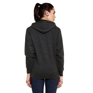 OEM-Chaqueta de invierno con capucha y cremallera para mujer, ropa de calle con logotipo personalizado, color negro, liso, 50% Algodón, 50% Poliéster - Product Image 4
