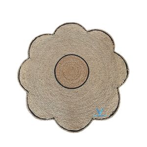 Hot Selling Cute Flower <b>Rug</b> Handmade Seagrass Water Hyacinth Woven Baby Nursery Kids Room Playroom Floor Decor - Product Image 1