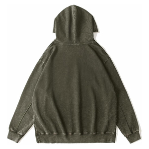 Sudaderas con Capucha de Moda con Lavado Ácido para Mujer, de Algodón, Manga Larga, con Cordón, Tallas Grandes, Lisas, Ropa de Invierno, MOQ Bajo - Product Image 2