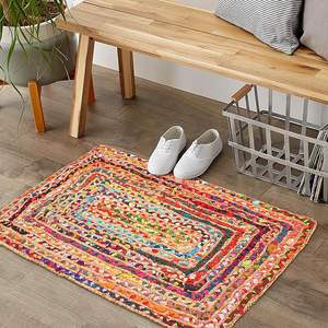 Mantel individual trenzado de yute y algodón reciclado 40 x 60 cm, ecológico, para mesa, venta al por mayor, exportación, natural - Product Image 1