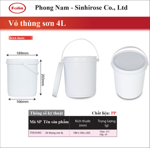 ถังพลาสติก PP สีขาวทรงกลม ฝาปิดแบบ Snap Top รูปทรงกระบอก สำหรับใช้ในครัวเรือน ความจุ 4 ลิตร บรรจุภัณฑ์แบบปิดผนึก - Product Image 5