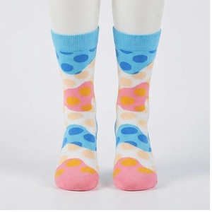 Crew <b>Socks</b> Dot Pattern Blue Pink Yellow Cotton <b>Breathable</b> Kids Summer Casual <b>Socks</b> - Product Image 1