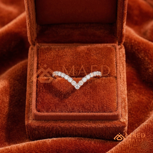 Luxury 18K Rose Gold Plated V-Shaped Chevron <b>Ring</b> - 925 Sterling Silver <b>Wishbone</b> Wedding Band - Product Image 2