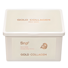 Maschera Idratante Viso Quotidiana SNP Gold Collagen, Confezione da 30 Fogli, 14 Pacchi da 350g, Set Scontato da 14 Pacchi - Product Image 1