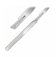 Lames chirurgicales stériles jetables en acier de haute qualité pour kits médicaux, certifiées CE, instruments de fourniture hospitalière manuels