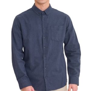 Camisa informal de manga larga para hombre, camisa de vestir de algodón con botones y corte ajustado, cómoda para uso formal y de negocios - Product Image 1