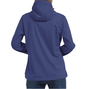 Top Quality Women's Navy Hooded Fleece <b>Jacket</b> Full Sleeve Zipper Closure Windproof Breathable Autumn Wear - Product Image 5