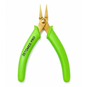Pince à bec effilé de précision Premium Gold Needle Nose Pliers, pointe ultra-fine, outil de bijouterie et d'artisanat, légère, poignée verte, 5 pouces, acier inoxydable - Product Image 1
