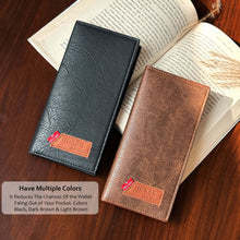 กระเป๋าสตางค์ผู้ชายแบบพับสองตอน ดีไซน์หรูหรา กันน้ำ ผลิตจากหนังไมโครไฟเบอร์สังเคราะห์ ทนทาน ใส่บัตรได้เยอะ จัดเก็บเงินสดได้  ปรับแต่งได้ ทันสมัย - Product Image 6