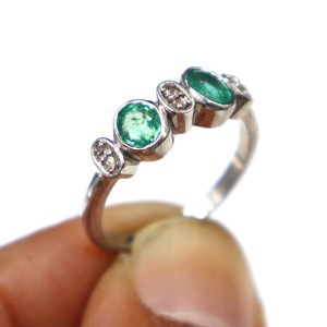 925 Sterling <b>Silver</b> <b>Emerald</b> with Diamond Cut Gemstone <b>Ring</b> Natural <b>Emerald</b> Cut Stone <b>Silver</b> <b>Ring</b> Jewelry Wholesale Gift <b>Ring</b> - Product Image 2