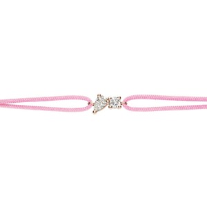 18K Real Rose Gold 2 Stone Pear Round Lab Diamond Prong Set Cluster Pink Rope Bracelet Dainty Minimalist Women Jewelry Custom - Product Image 4