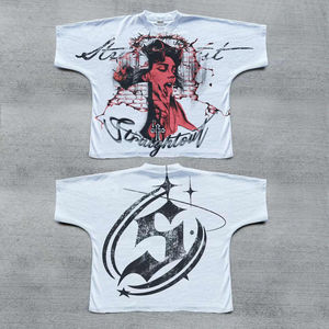 Camiseta Oversize para Hombre 100% Algodón al por Mayor con Logotipo Personalizado, Estampado Puff Frontal, Transpirable y Antiarrugas - Product Image 1