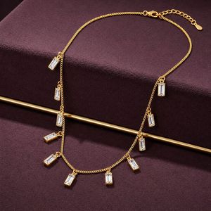 Collar con colgante de cristal para mujer, elegante y moderno, con cadena, N006W - Product Image 3