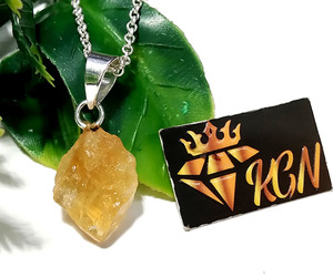 Colgante de Citrino Natural, Plata de Ley 925, Hecho a Mano, Collar de Lujo Certificado para Mujer - Product Image 1