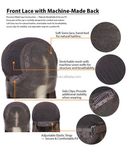 Pelucas sin pegamento de encaje suizo HD de 14 pulgadas, 100% cabello humano virgen, pelucas frontales de encaje con línea de cabello natural de alta calidad, tamaño pequeño/grande - Product Image 6