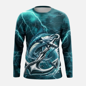 Chemise de pêche en polyester 100% anti-UV, respirante, séchage rapide, sublimation - Product Image 1