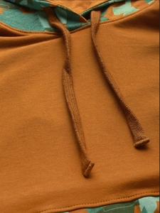 Sudadera con Capucha para Mujer, Diseño Color Block con Estampado de Camuflaje, Manga Larga, Corte Regular, Tejido de Algodón, Ropa Casual de Otoño - Product Image 6