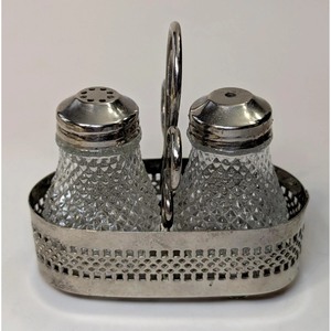 Juego de Saleros y Pimenteros Metálicos con Base Plateada de Cristal Tallado en Diamante, Herméticos, Ecológicos, Duraderos, Aptos para Alimentos, Herramientas para Hierbas y Especias - Product Image 1