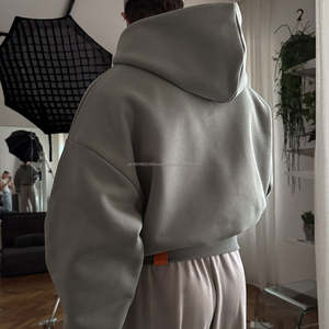 Sweat-shirt à capuche unisexe en molleton épais à épaules tombantes avec poche, imprimé DTG camouflage personnalisé 100% coton - Product Image 3