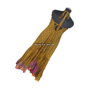 Nuevo Vestido de Seda Estilo Bohemio para Playa, Vestidos Casuales de Verano para Mujer, Nuevo Vestido de Seda Tipo Saree para Playa, Precio al por Mayor - Product Image 2