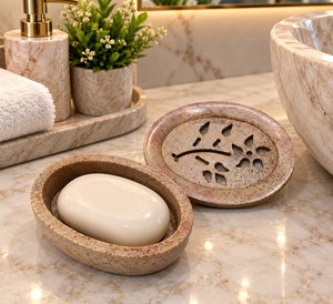 Factory Direct Wholesale Waterproof Luxury Rectangle <b>Soap</b> Dish Natural Stone <b>Soap</b> Tray Eight-Piece <b>Set</b> for Hotel Bathroom Decor - Product Image 2