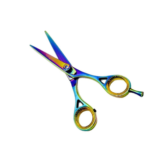 กรรไกรตัดผมมืออาชีพ High Steel Barber สีน้ำเงิน หลายสี สแตนเลส 4Cr13 น้ำหนักเบา พับได้ สำหรับคนถนัดขวา รับทำโลโก้ตามสั่ง - Product Image 2