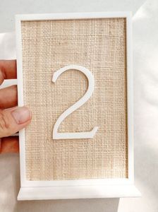 Números de Mesa de Boda Minimalistas Hechos a Mano con Caña, Marco Decorativo de Madera, Letreros Únicos de Rafia para Asientos, Suministros de Decoración para Fiestas - Product Image 3