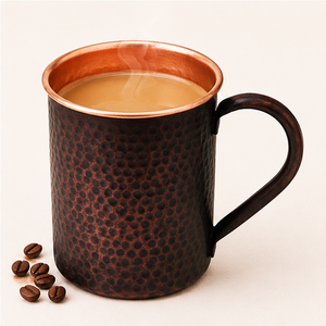 Taza Moscow Mule de Cobre Puro Hecha a Mano con Acabado Martillado Antiguo y Asa Ergonómica para Bares y Regalos en el Hogar - Product Image 4