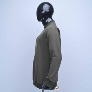 Sudadera Verde Oliva al por Mayor con Cuello Redondo, Corte Regular, Logotipo de Signo de Interrogación Bordado, Ropa Casual de Otoño para Hombre - Product Image 3