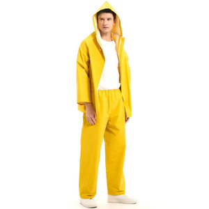Ensemble de vêtements de travail imperméables, respirants, coupe-vent, haute visibilité, certifiés CE, jaunes pour hommes Elite Vanguard International - Product Image 4