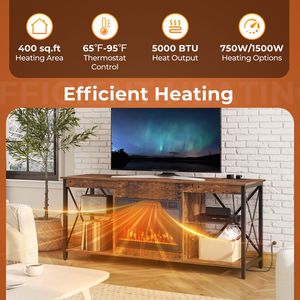 เครื่องทำความร้อนไฟฟ้าแบบฝังขนาด 23 นิ้ว 750W/1500W พร้อมเปลวไฟ LED ปรับความสว่างสีได้ จอแสดงผล LCD ทันสมัย ปลั๊กแบบ EU - Product Image 6