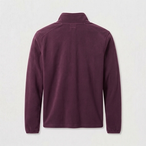 เสื้อพูลโอเวอร์ผ้าฟลีซสีมารูนสำหรับผู้ชาย Dumela พร้อมโลโก้สีขาว คอตั้ง ทรงปกติ สวมใส่สบายๆ สำหรับฤดูใบไม้ร่วง - Product Image 2