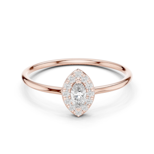 Purecarat Oro amarillo Marquesa Diamante Halo Anillo de compromiso Colección de anillos de diamantes elegantes - Product Image 6