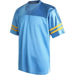 เสื้อฟุตบอลอเมริกันเรืองแสงสีนีออน สีสะท้อนแสงสดใส แขนสั้น โพลีเอสเตอร์ 100% โลโก้ทีมสั่งทำได้ ป้องกันแบคทีเรีย แห้งเร็ว - Product Image 1